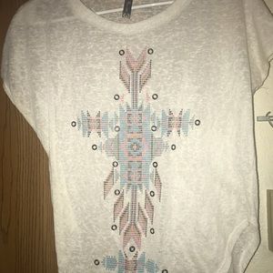 White Aztec see thru shirt